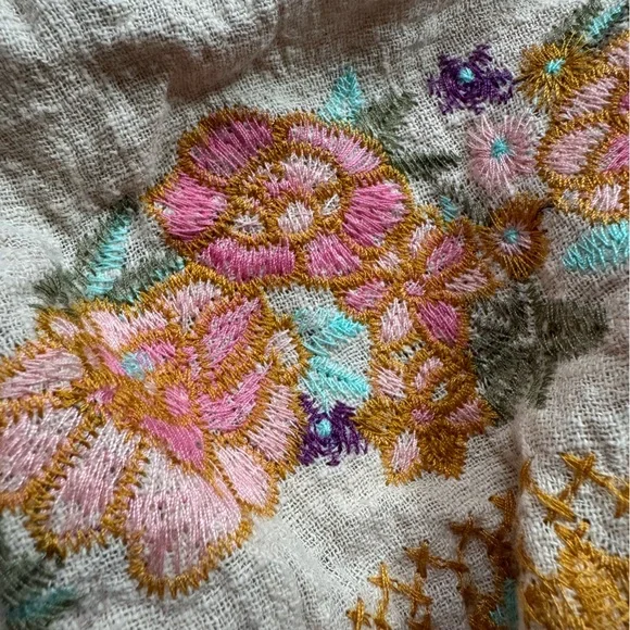 Entro Beige Textured Fabric Top featuring beautiful embroidery - Picture 3 of 4